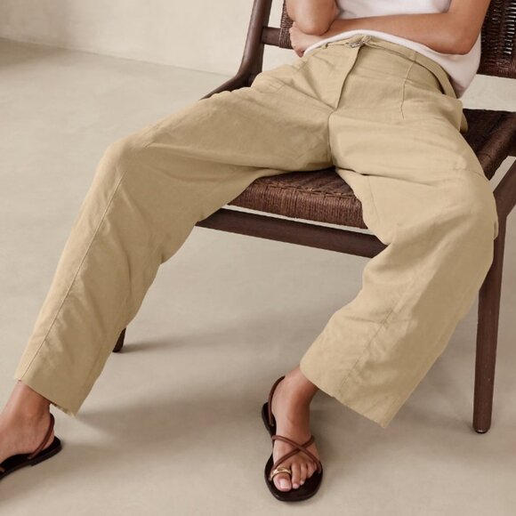 Banana Republic High-Rise Barrel Tencel™-Linen Pant Size 18 - Picture 6 of 15